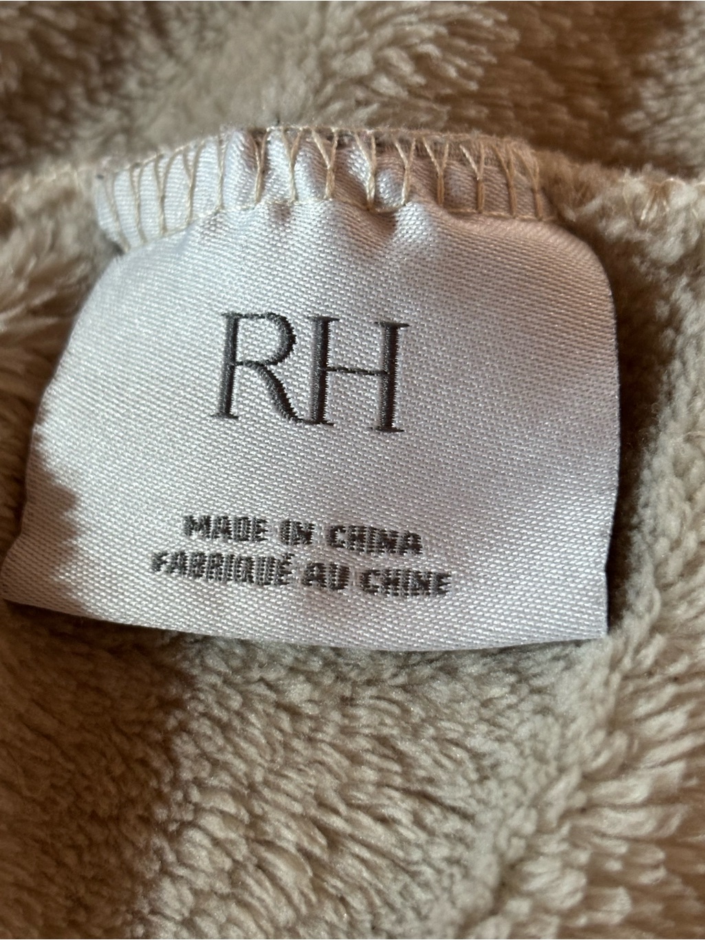Restoration Hardware Plush Spa Robe Unisex Large In Sand Quiet Luxury Cozy Soft — image 5 of 6